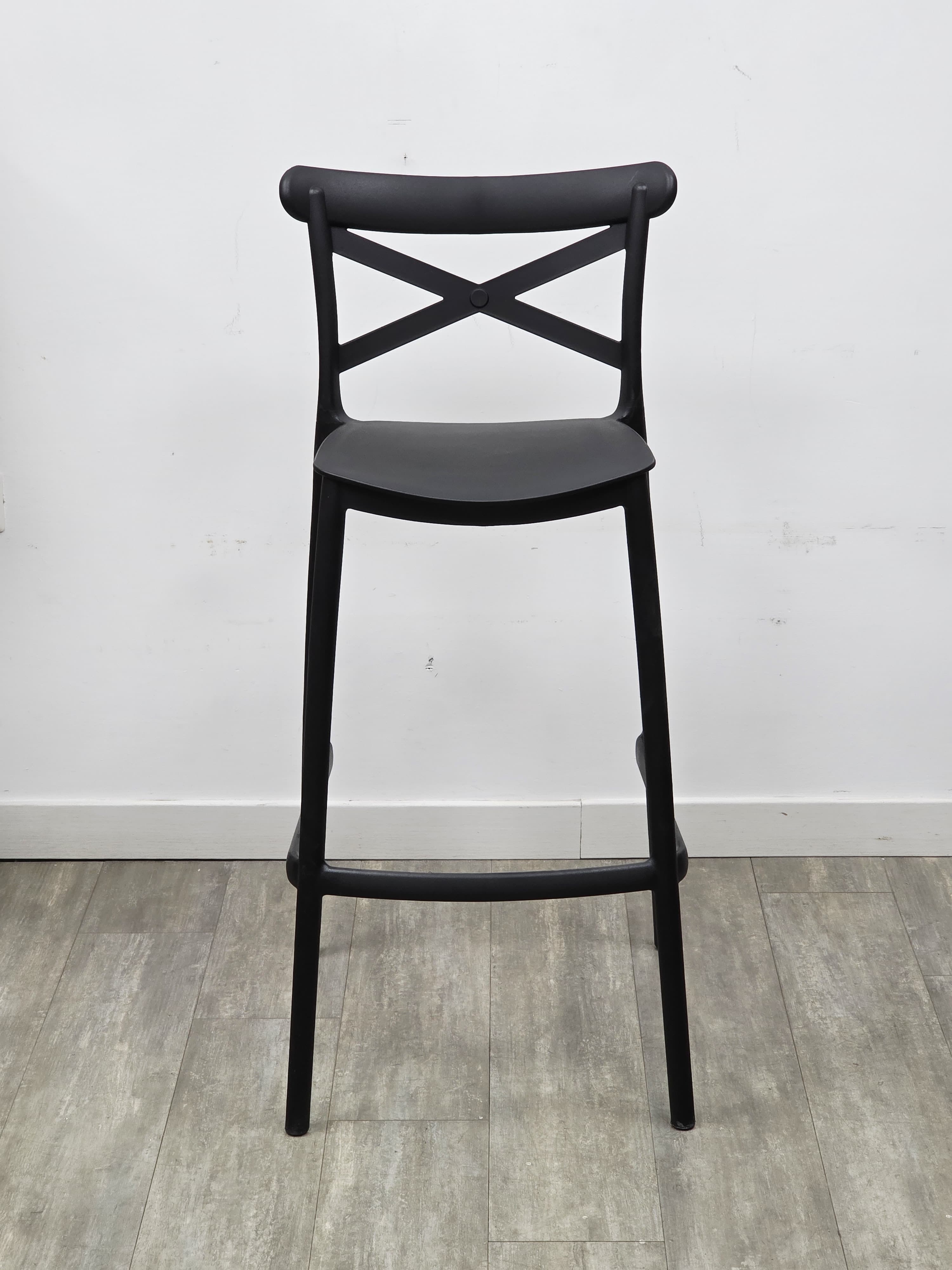 Sgabello Cross Nero - Set 2 Pezzi