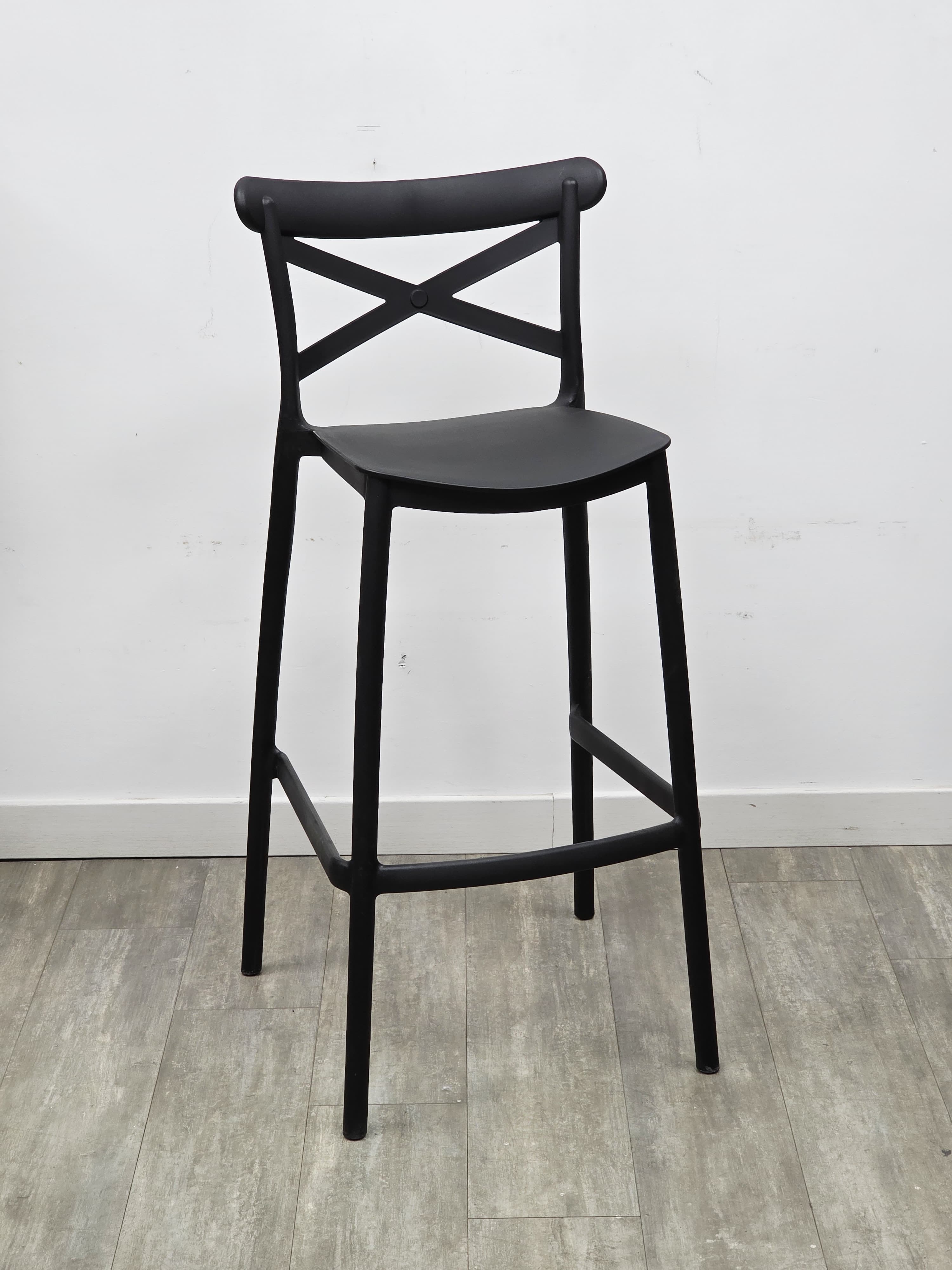 Sgabello Cross Nero - Set 2 Pezzi