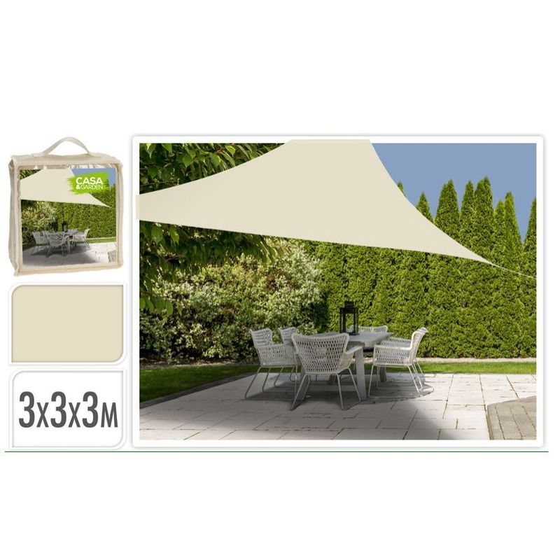 Vela Ombreggiante Triangolare 3 x 3 x 3 Beige - La Dea Sedia