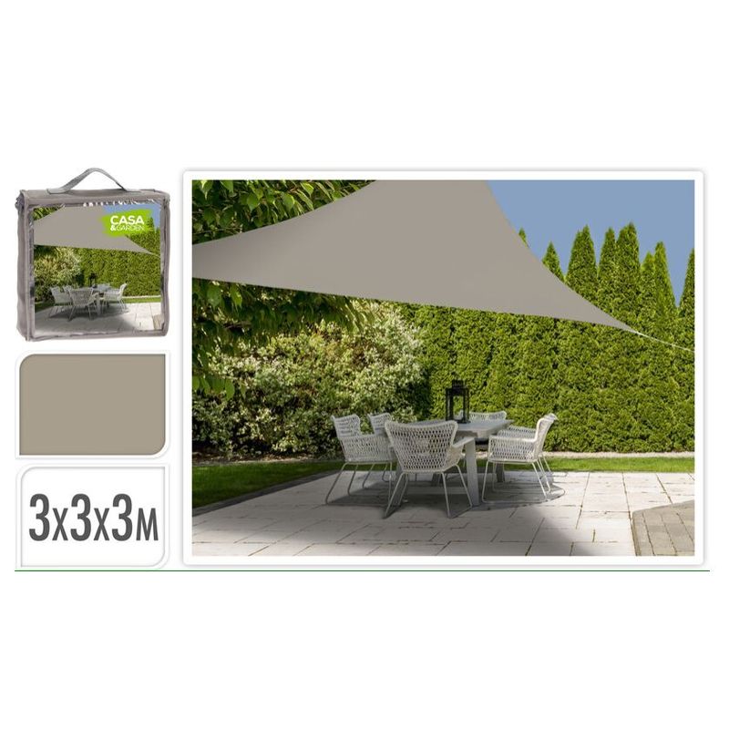 Vela Ombreggiante Triangolare 3 x 3 x 3 Tortora- La Dea Sedia