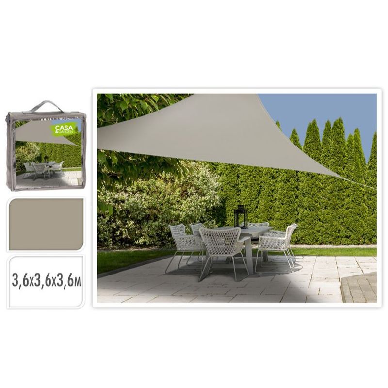 Vela Ombreggiante Triangolare 3.6 x 3.6 Tortora - La Dea Sedia