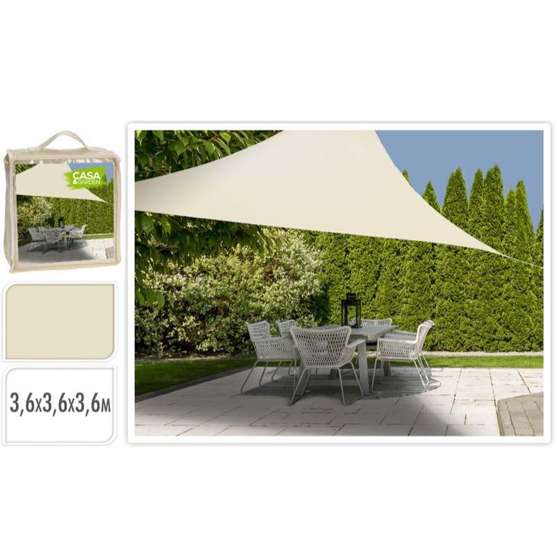 Vela Ombreggiante Triangolare 3.6 x 3.6 x 3.6 Beige - La Dea Sedia