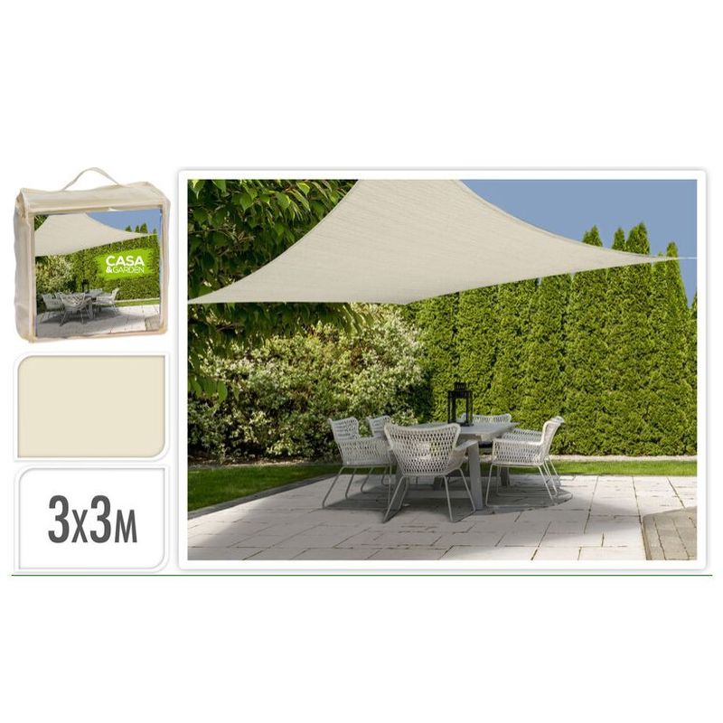 Vela Ombreggiante quadrato 3x3 beige - La Dea Sedia