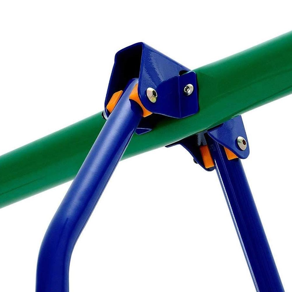 Altalena da Giardino per Bambini Dondolo 4 Posti Con Cavalluccio per Esterno Blu 4