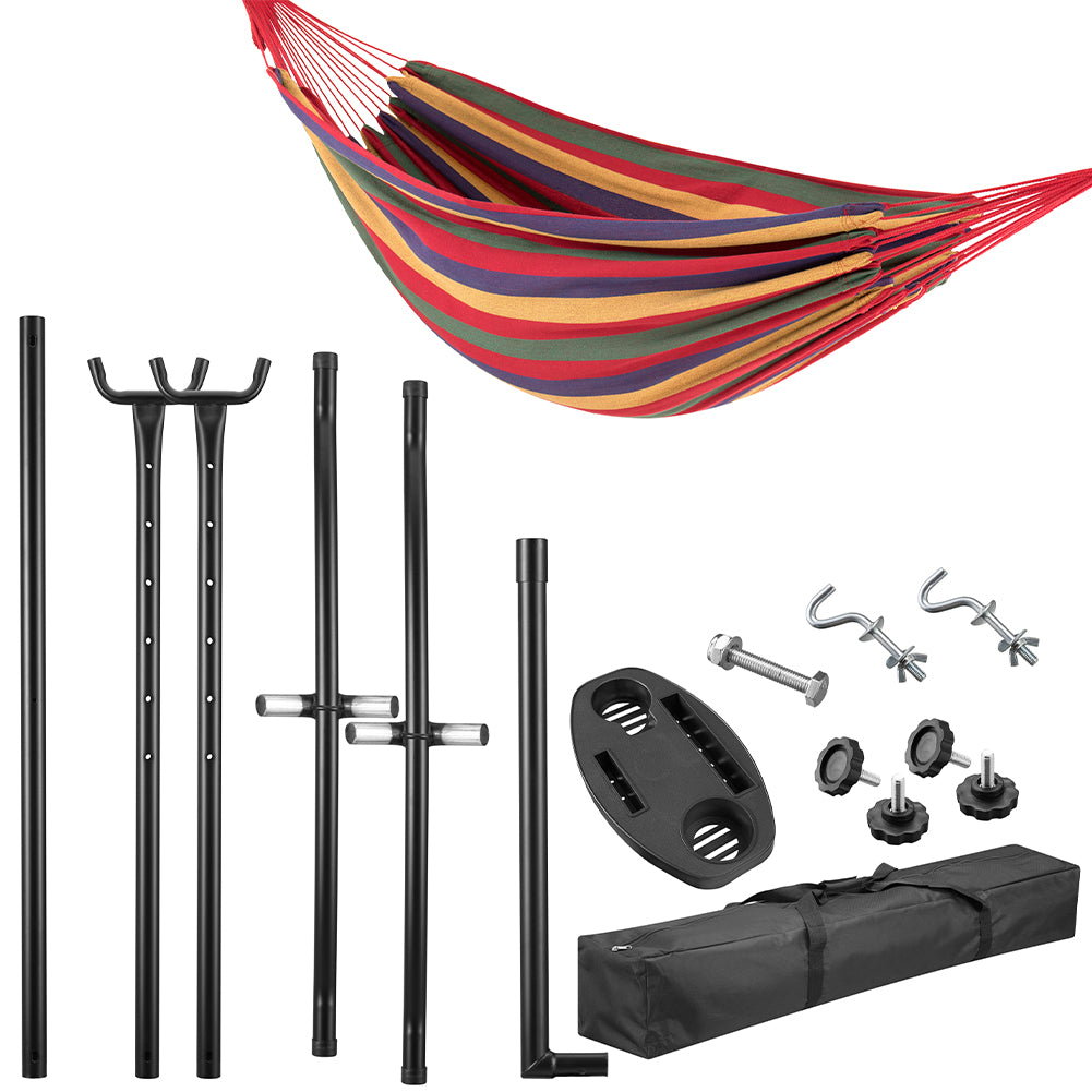 Amaca da Giardino Brasiliana Strisce Multicolore con Portabicchieri Portata 200kg 4