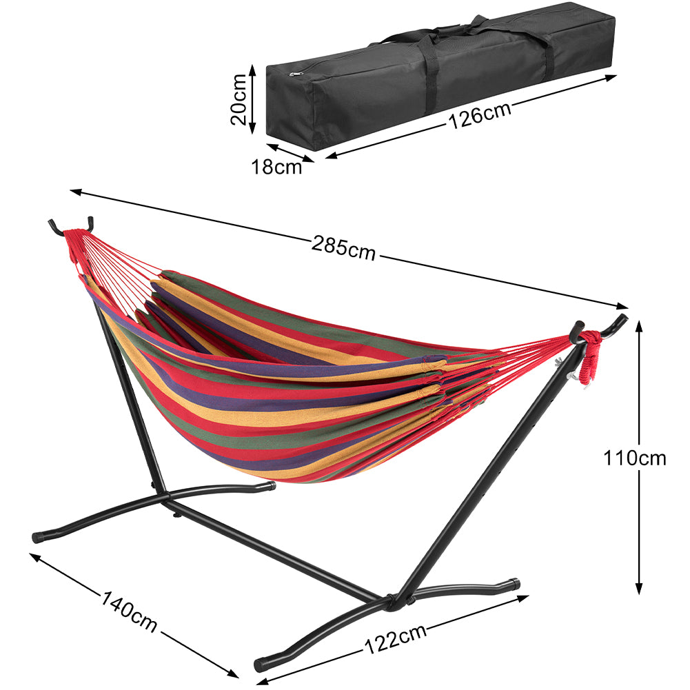 Amaca da Giardino Brasiliana Strisce Multicolore Portata 200kg Struttura Acciaio 5