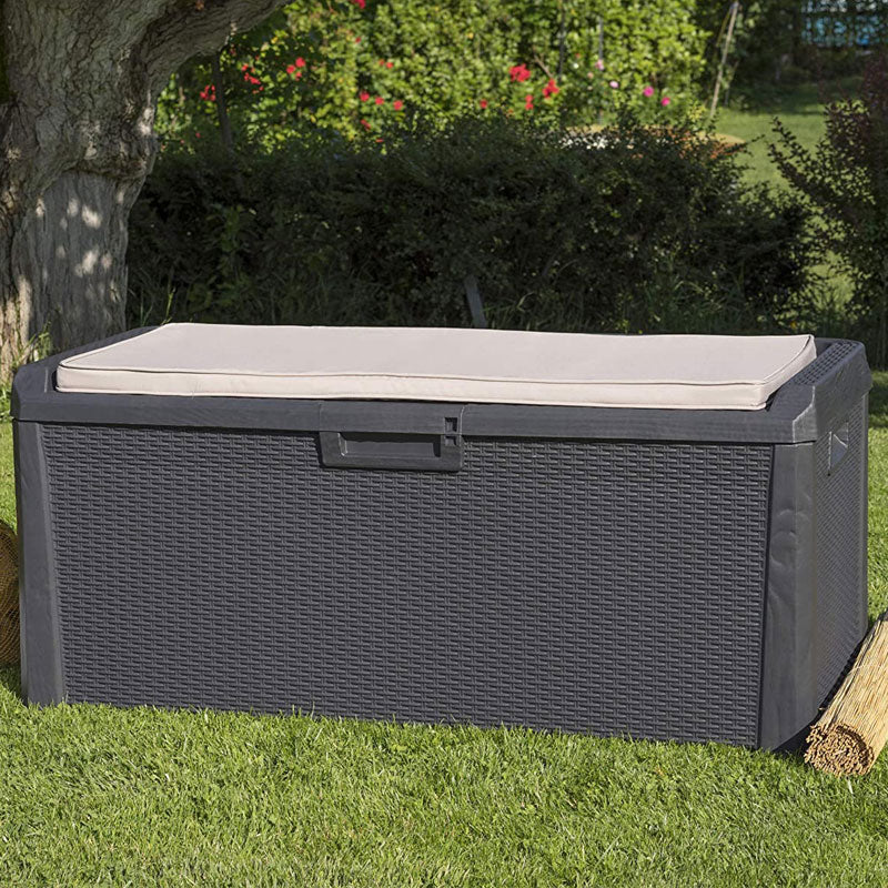 Baule Multiuso Santorini PLUS Resina Antracite 147x72x65h 5