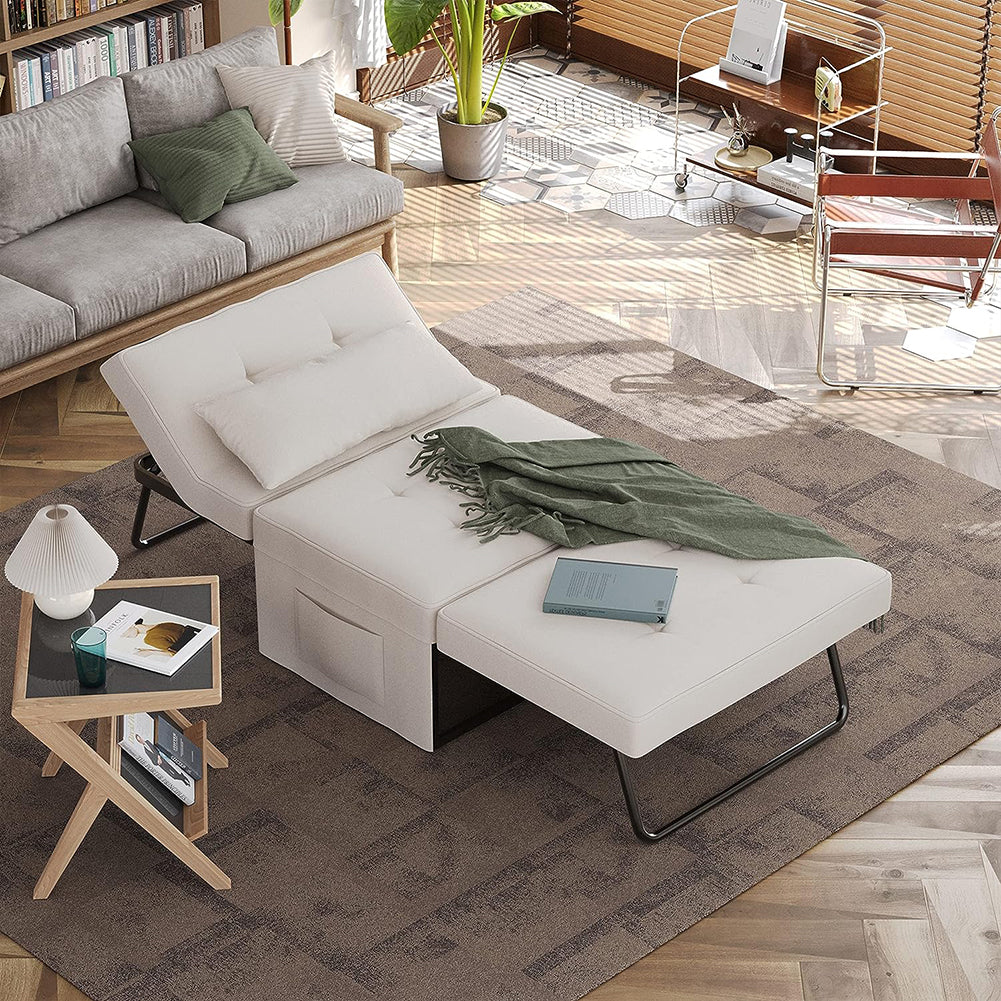 Divano Letto 4 in 1 Poltrona Chaise Longue Beige - La Dea Sedia 5