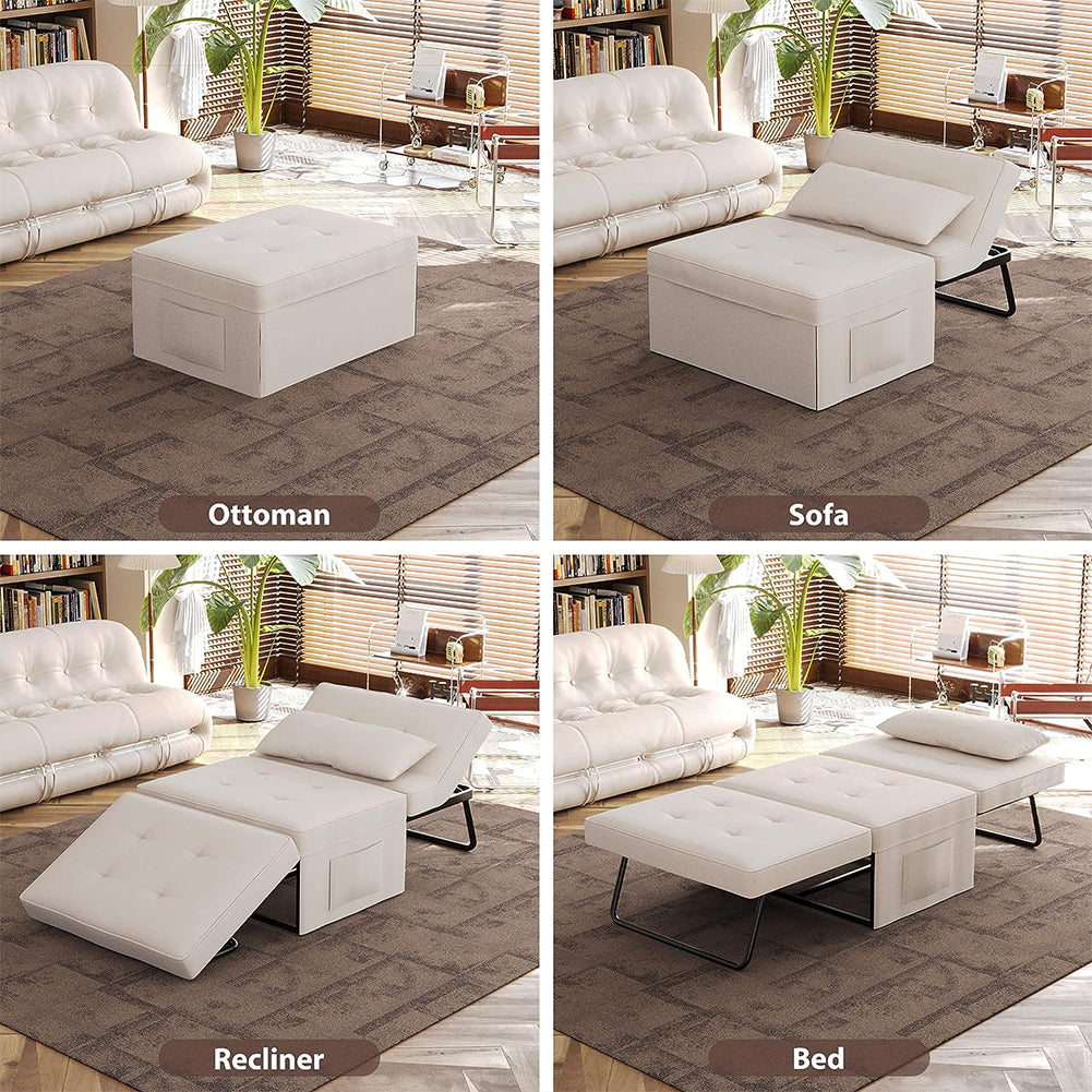 Divano Letto 4 in 1 Poltrona Chaise Longue Beige - La Dea Sedia 4