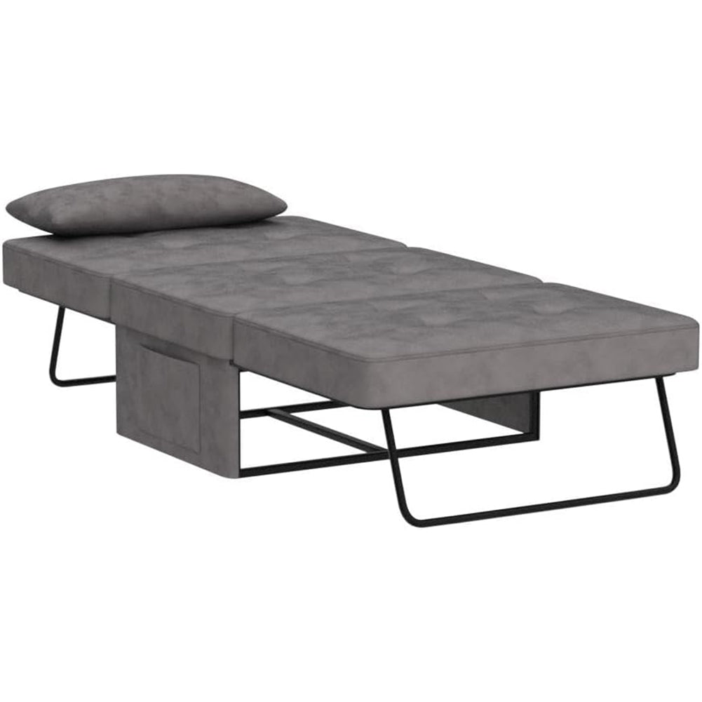 Divano Letto 4 in 1 Poltrona Chaise Longue Grigio Scuro - La Dea Sedia