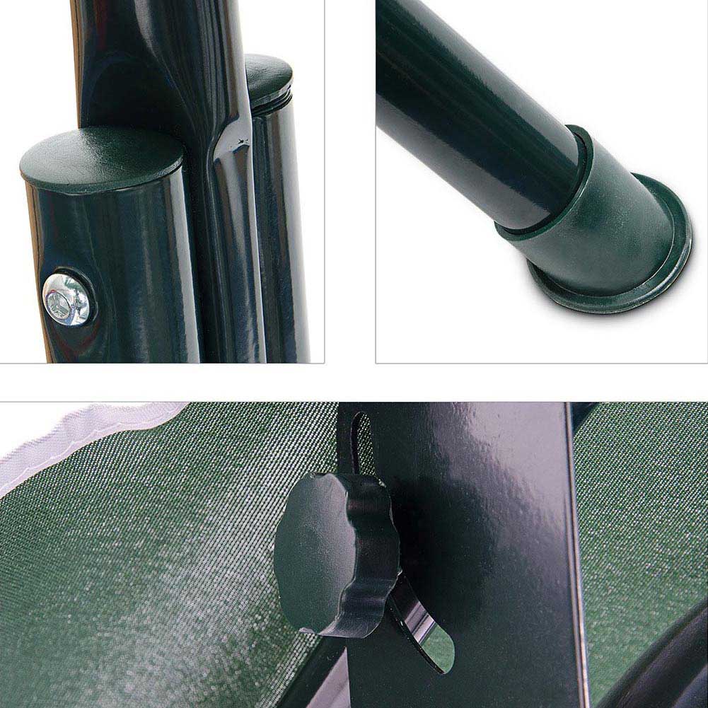 Dondolo da Giardino 3 Posti Altalena per Esterno Acciaio + Tettuccio Verde Green 3