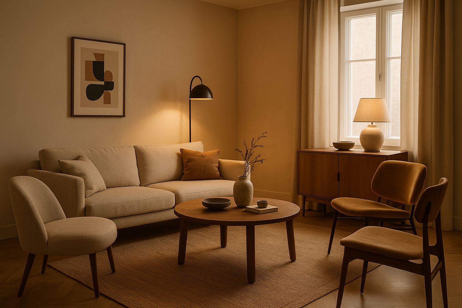 foto salone con poltrone e sedie