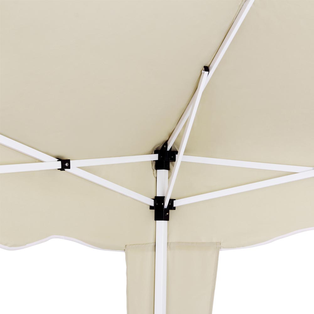 Gazebo 3x3 Pieghevole Ecru Impermeabile Richiudibile Tendone Giardino Con Sacca 5