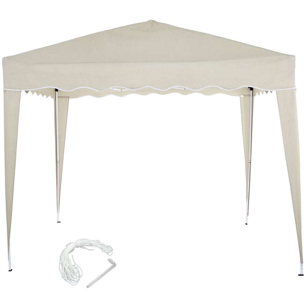 Gazebo 3x3 Pieghevole Ecru Impermeabile Richiudibile Tendone Giardino Con Sacca 4