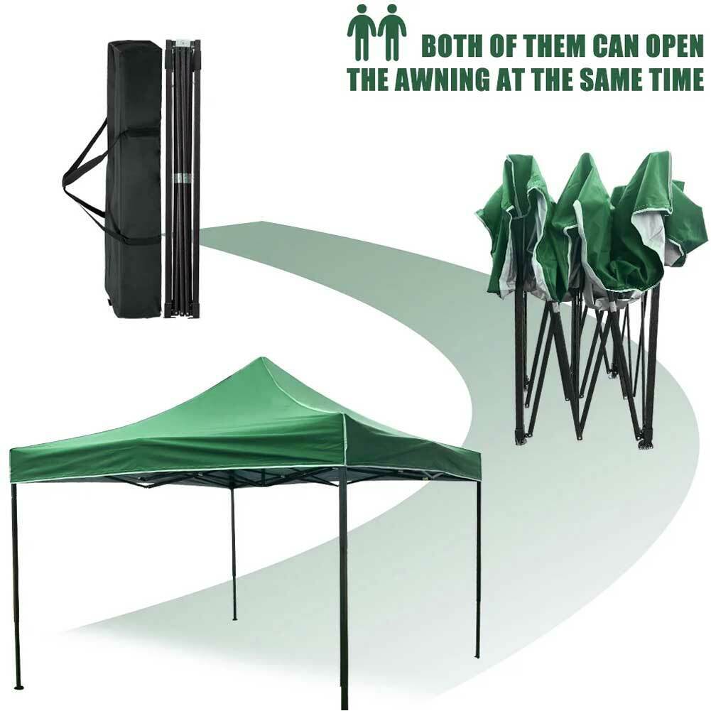 Gazebo 3x3 Pieghevole Impermeabile Richiudibile Verde - Arredo Esterno 4