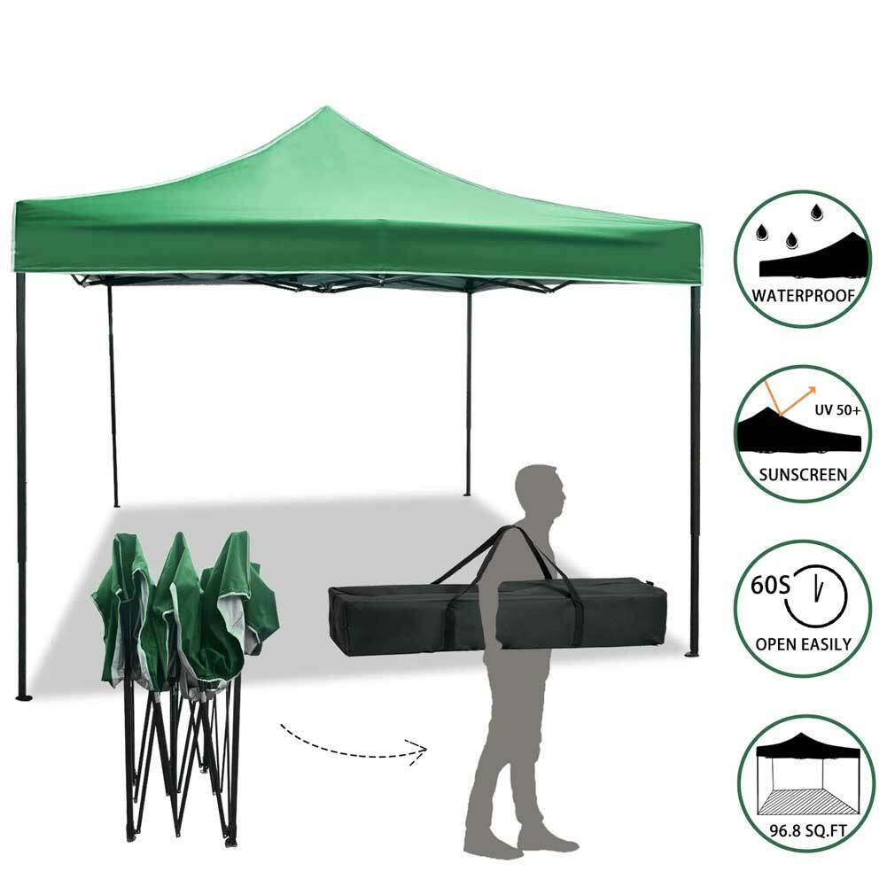 Gazebo 3x3 Pieghevole Impermeabile Richiudibile Verde - Arredo Esterno 5