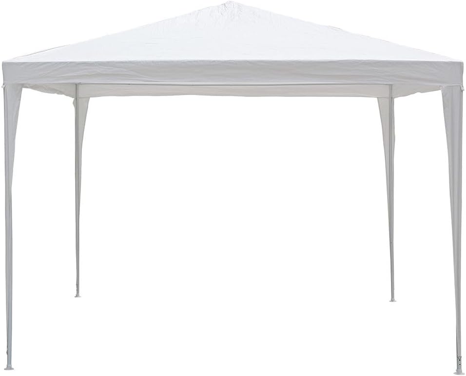 Gazebo Giardino 3x3 mt in Metallo Telo Impermeabile Bianco Terrazzo Stand Fiera 5