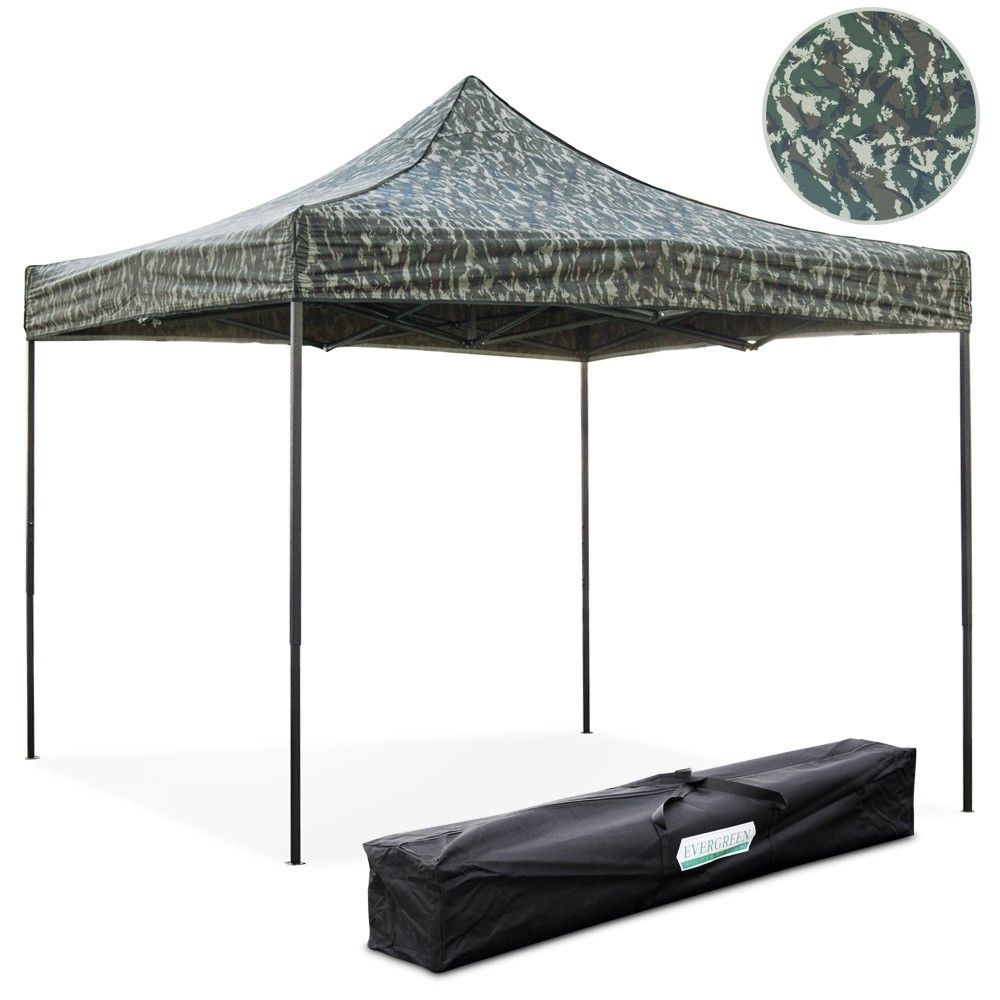 Gazebo richiudibile pieghevole 3 X 3 Mimetico ricoperto in PVC impermeabile 3
