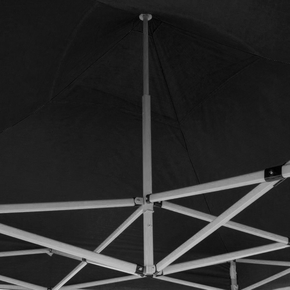 Gazebo richiudibile pieghevole 3 X 3 Nero ricoperto in PVC impermeabile 4