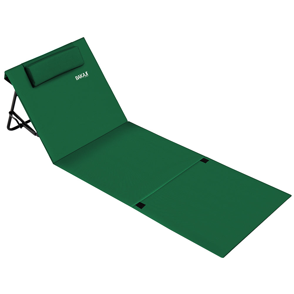 Lettino da Spiaggia Stuoia Materassino Mare Pieghevole Regolabile Imbottita Verde - Arredo Esterno 5