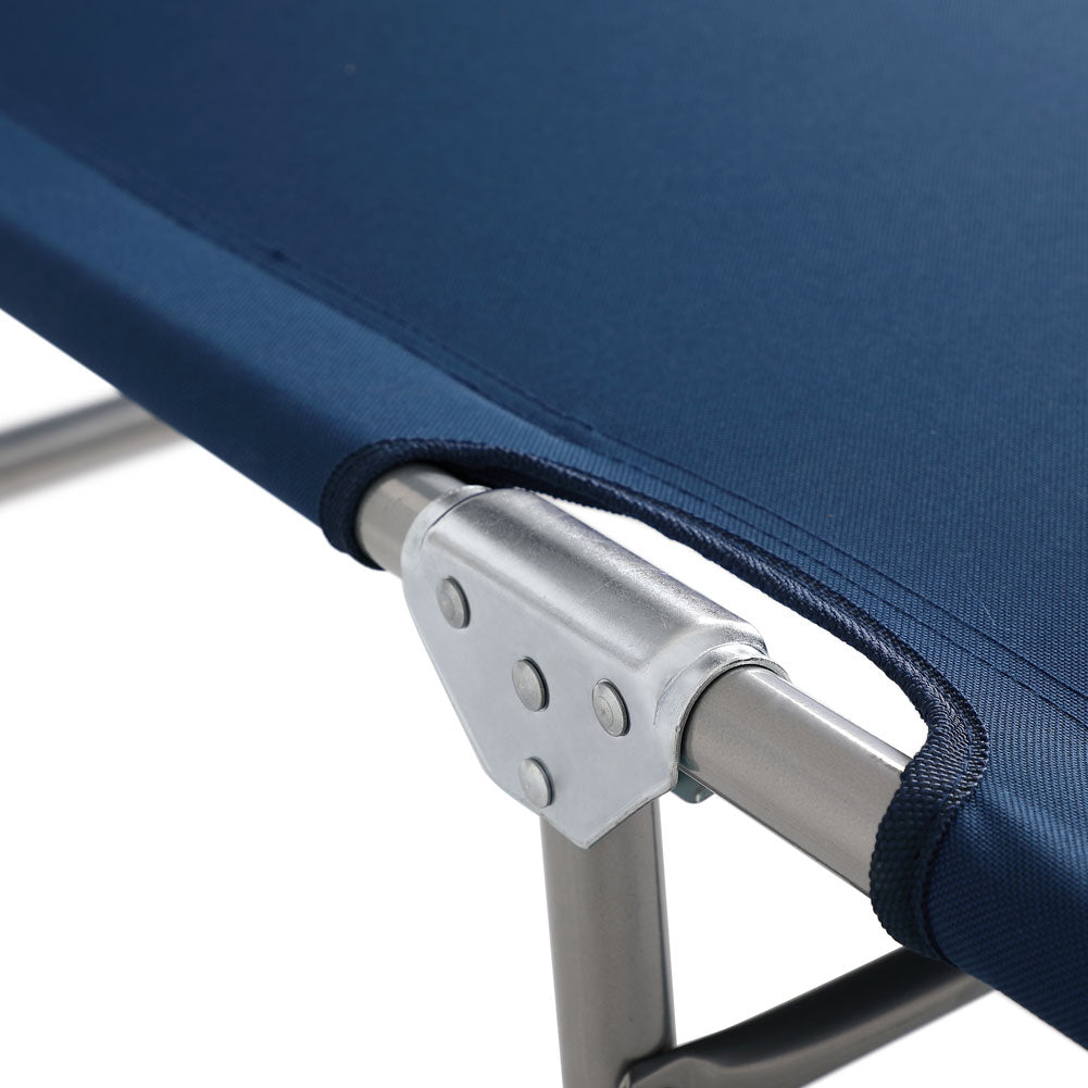 Lettino Prendisole con Tettuccio Parasole Sdraio Mare BLU 3 Posizioni Pieghevole - Arredo Esterno