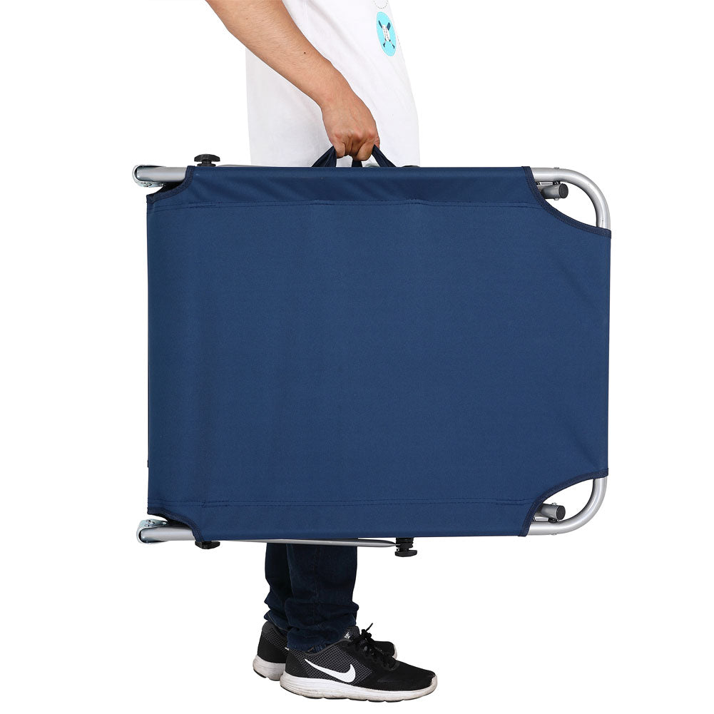 Lettino Prendisole con Tettuccio Parasole Sdraio Mare BLU 3 Posizioni Pieghevole - Arredo Esterno 5