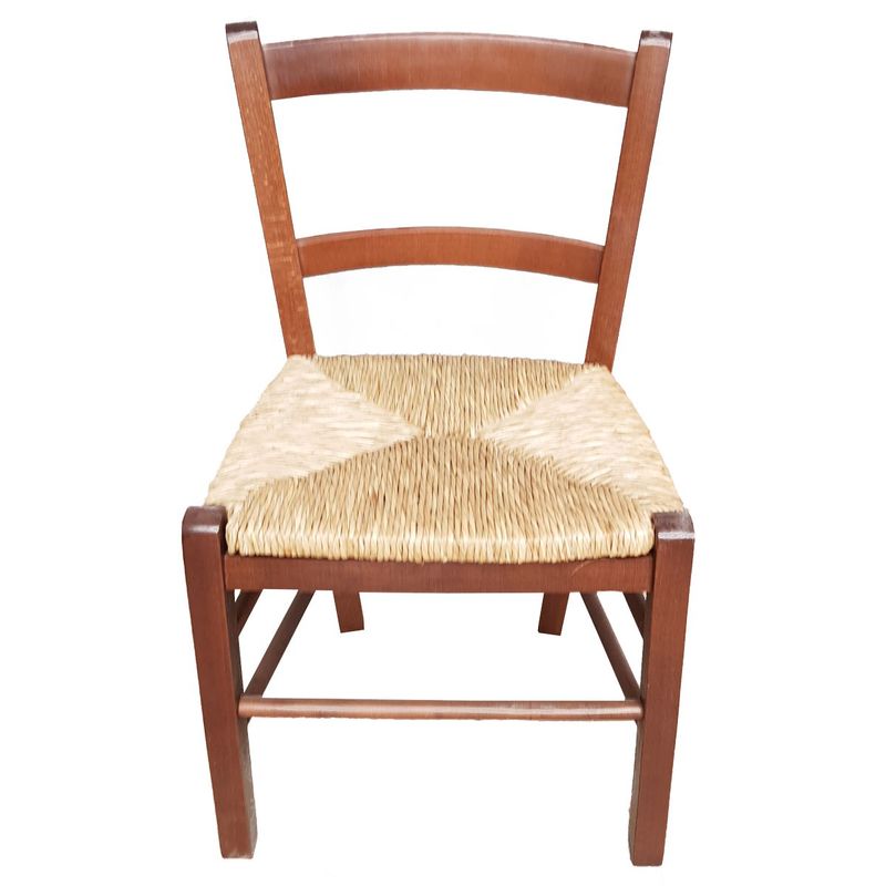 Mezza Sedia Noce Seduta Paglia Seduta h38 (Ideale per camino) 4