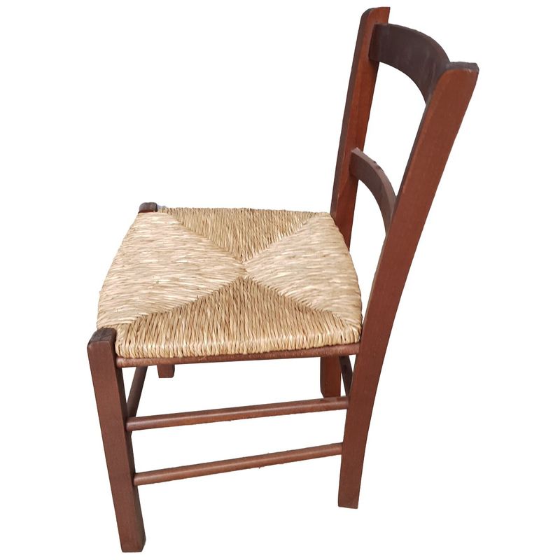 Mezza Sedia Noce Seduta Paglia Seduta h38 (Ideale per camino) 3