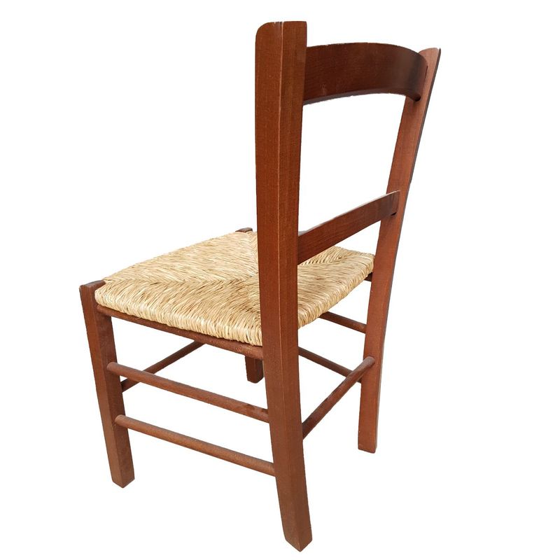 Mezza Sedia Noce Seduta Paglia Seduta h38 (Ideale per camino)
