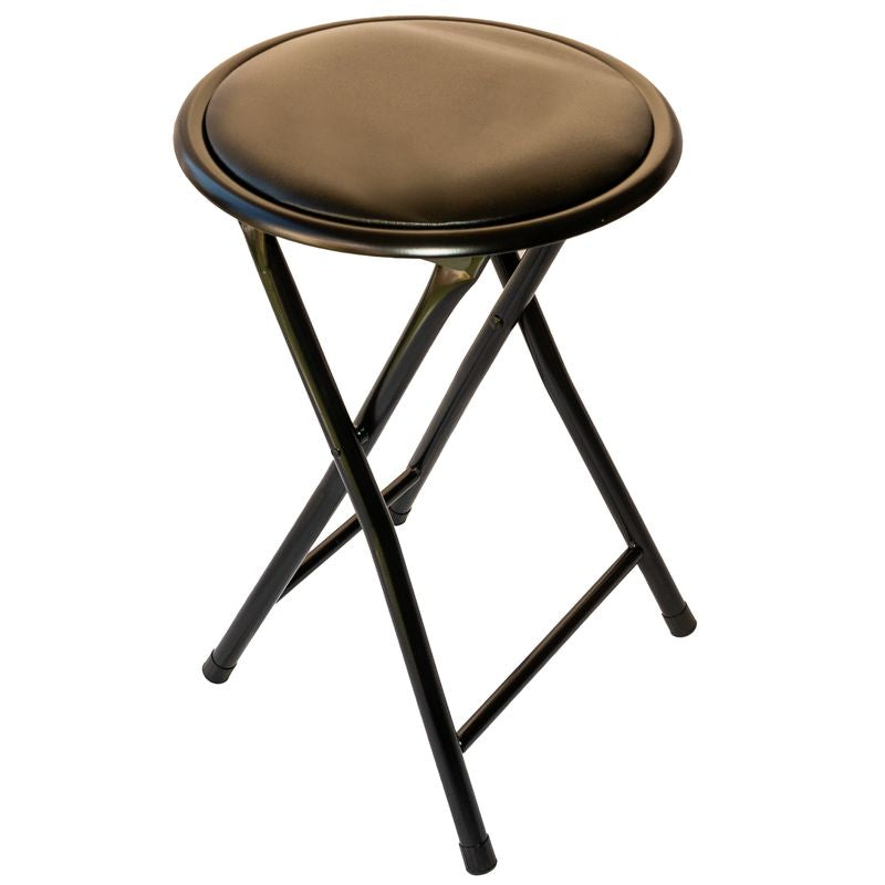 Mini Sgabello Richiudibile Imbottito Nero - La Dea Sedia