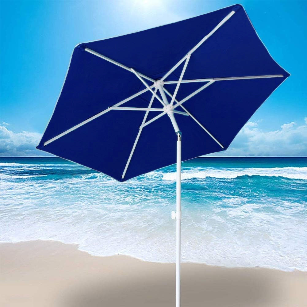 Ombrellone Acciaio Inox Grande 220 cm Rosso con Custodia - Arredo Esterno 4