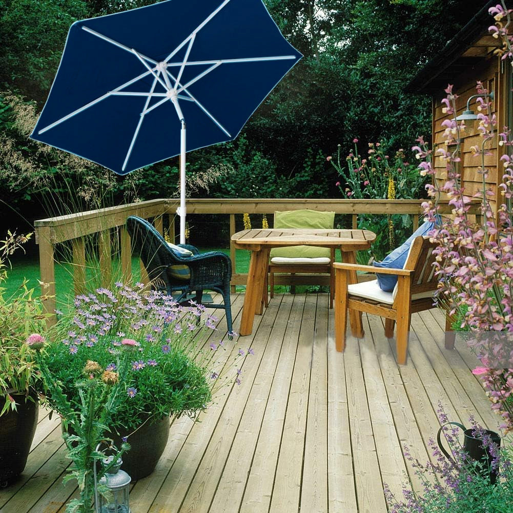 Ombrellone Acciaio Inox Grande 220 cm Rosso con Custodia - Arredo Esterno 5