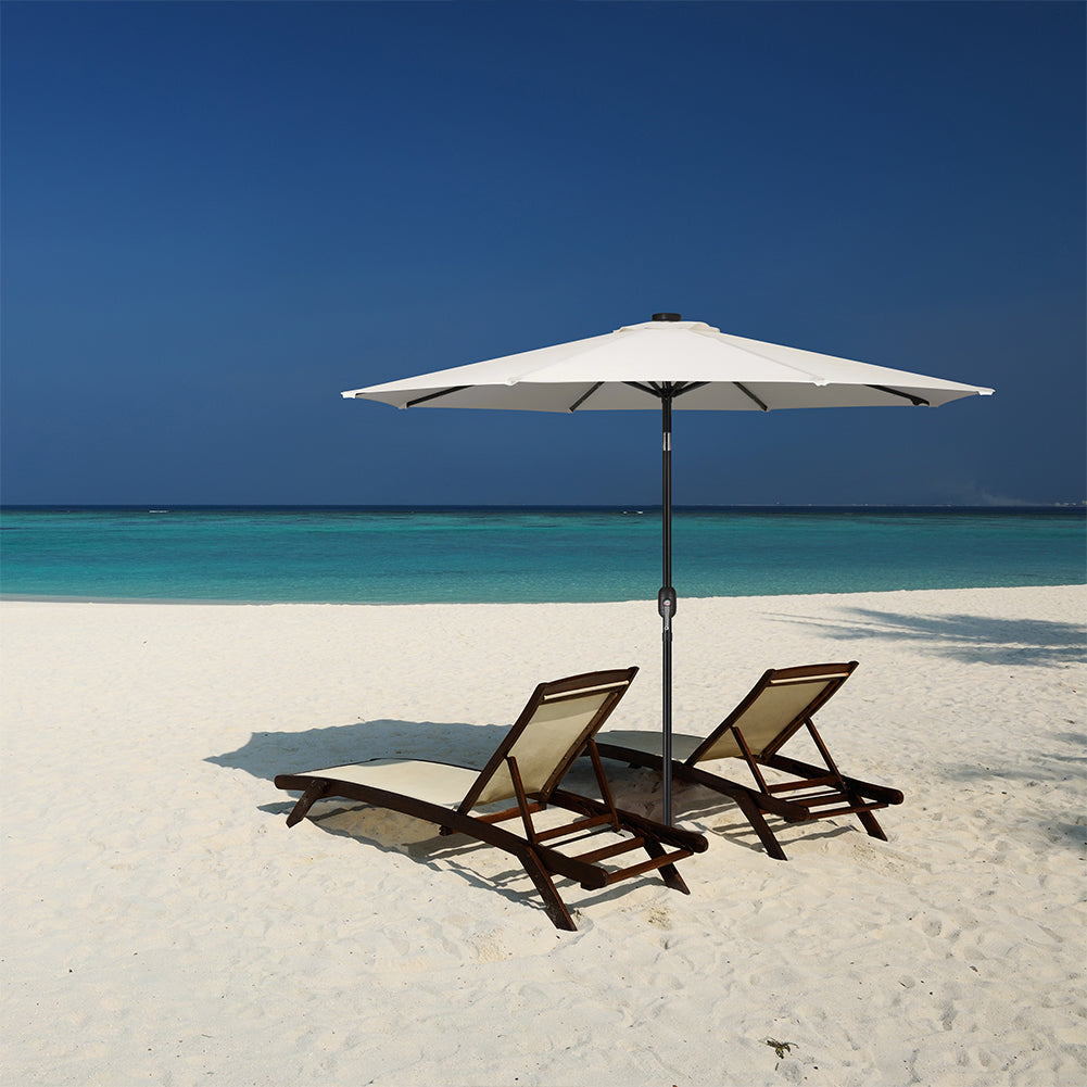 Ombrellone Beige da Giardino 270 cm Luci LED - Arredo Esterno 4