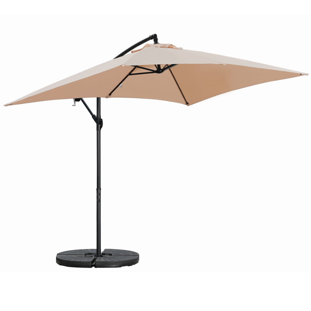 Ombrellone da Giardino 3x2 metri color Cappuccino Palo Laterale - Arredo Esterno