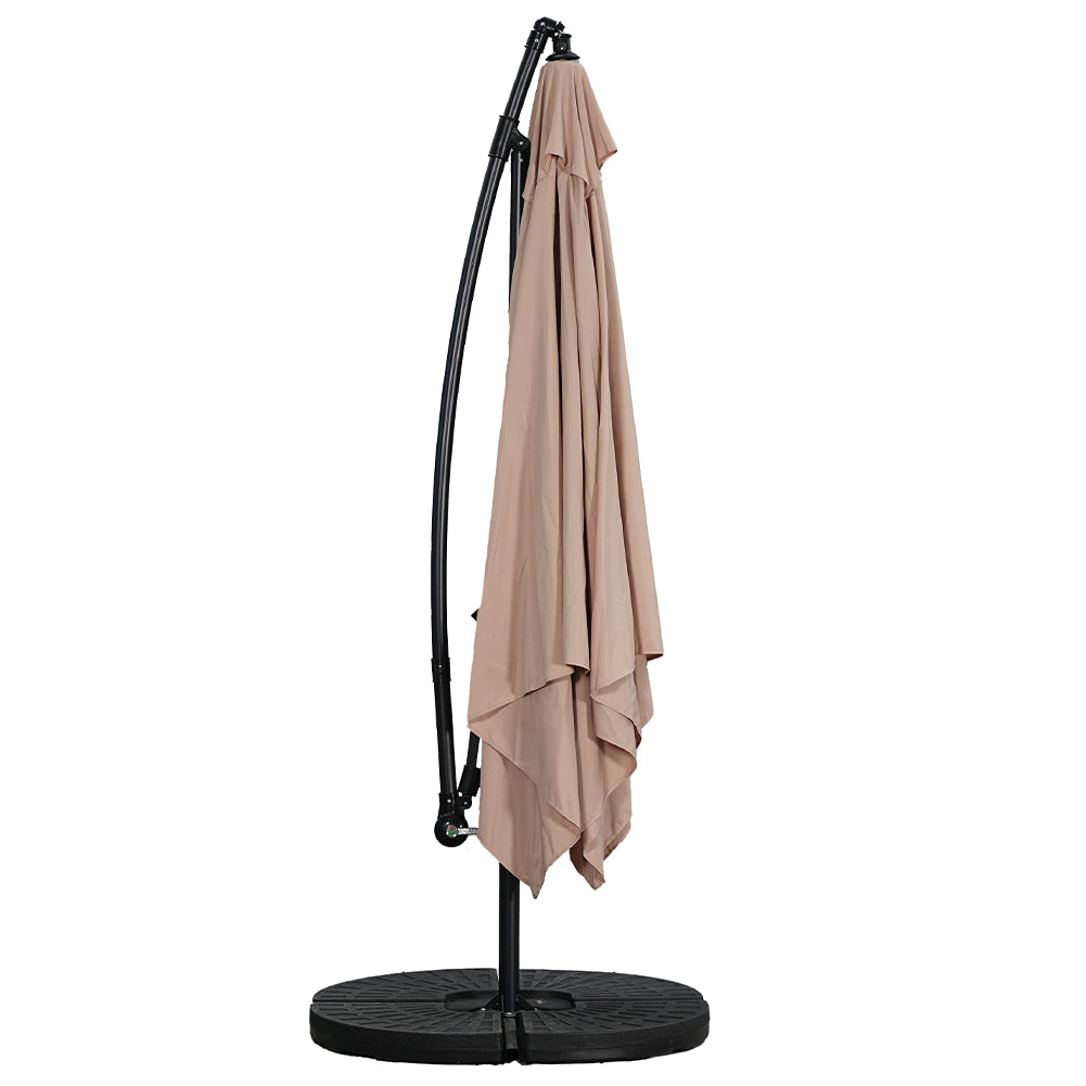 Ombrellone da Giardino 3x2 metri color Cappuccino Palo Laterale - Arredo Esterno 3