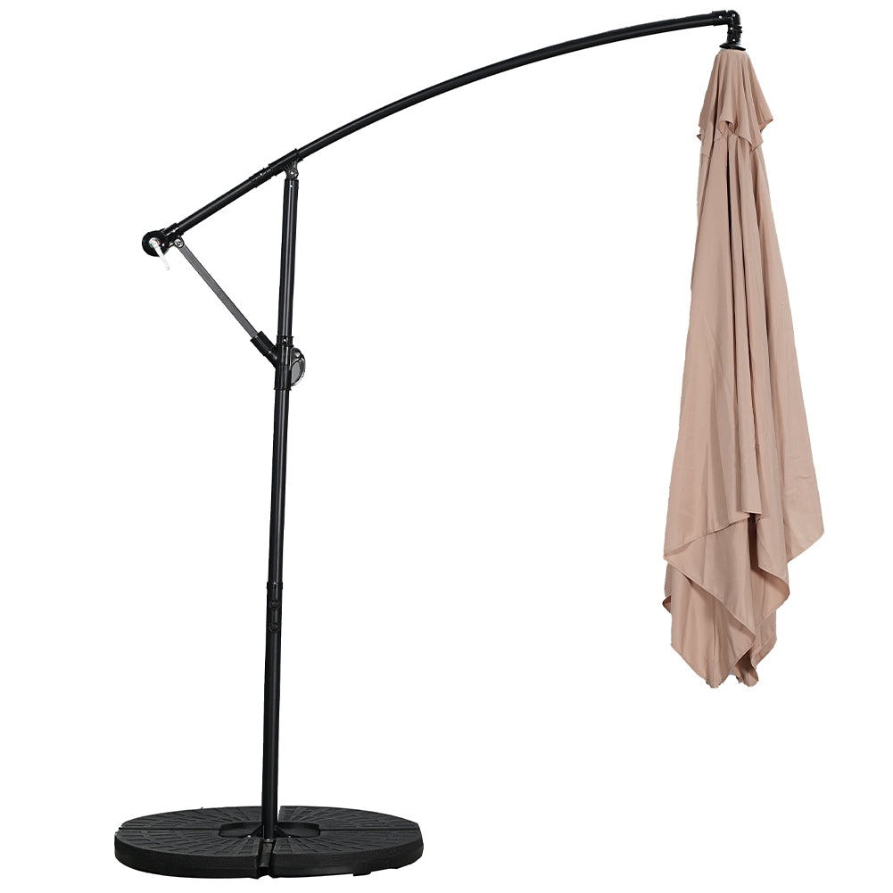 Ombrellone da Giardino 3x2 metri color Cappuccino Palo Laterale - Arredo Esterno 5