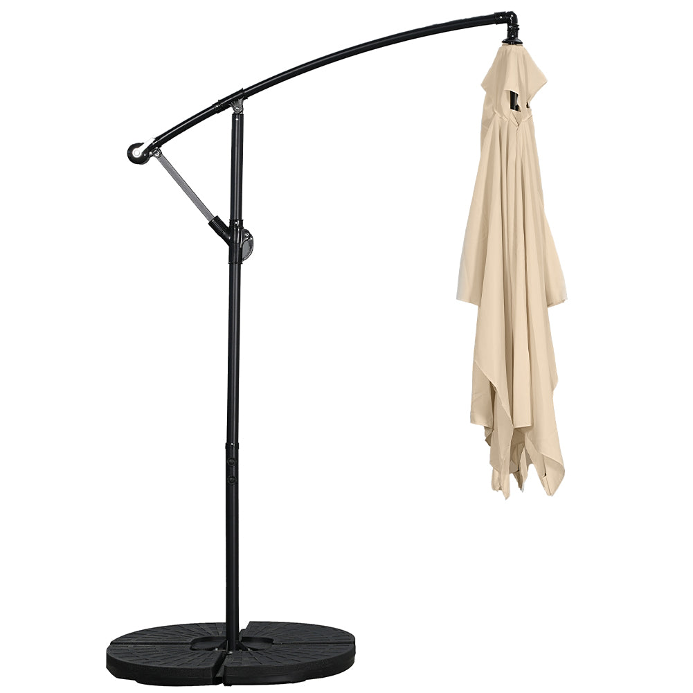 Ombrellone da Giardino con Palo Laterale Copertura in Poliestere Ecru 3x2 Metri - Arredo Esterno 3