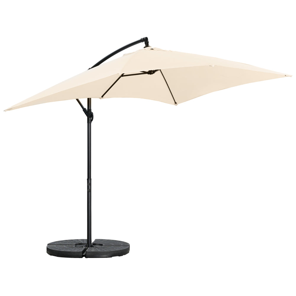 Ombrellone da Giardino con Palo Laterale Copertura in Poliestere Ecru 3x2 Metri - Arredo Esterno 5