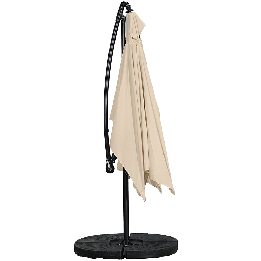 Ombrellone da Giardino con Palo Laterale Copertura in Poliestere Ecru 3x2 Metri - Arredo Esterno 4