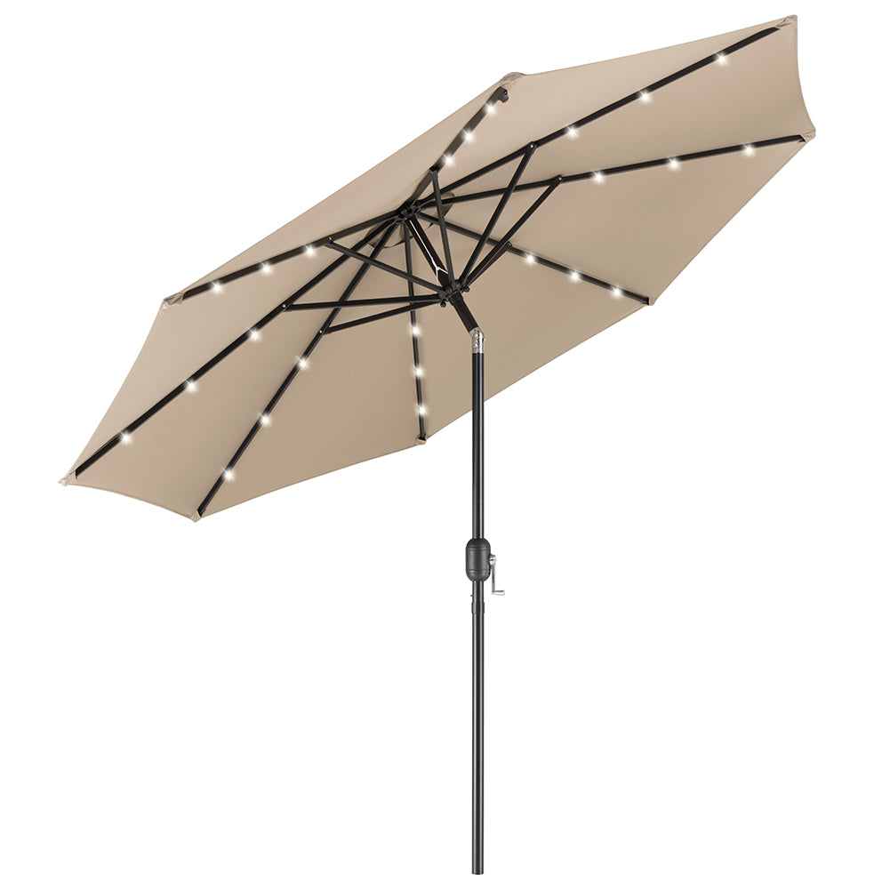 Ombrellone da Giardino Ecru Antivento 270 cm con Luci LED - Arredo esterno 3