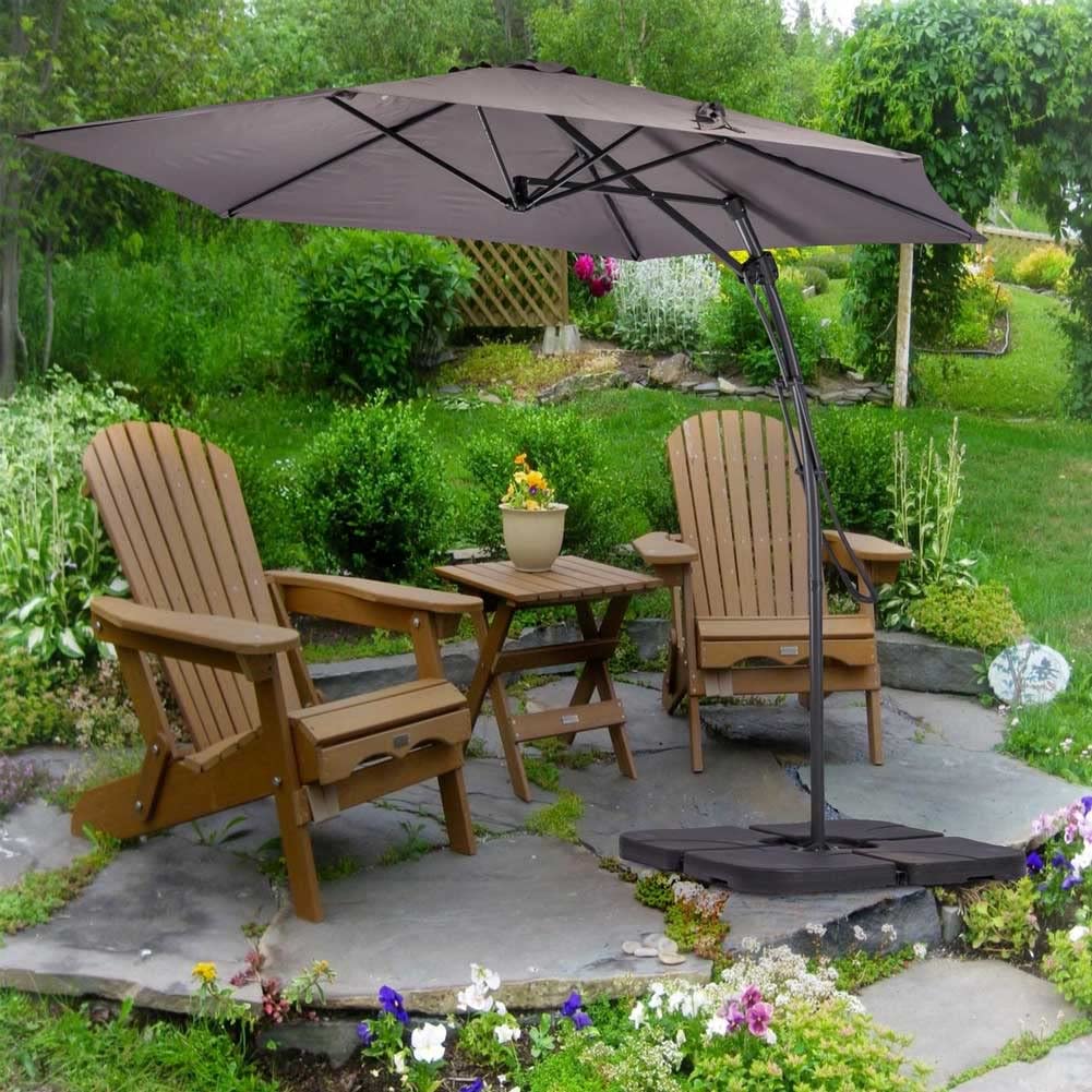 Ombrellone da Giardino Grigio Decentrato 3 x 3 Mt Base Croce e Sistema Air Vent 5