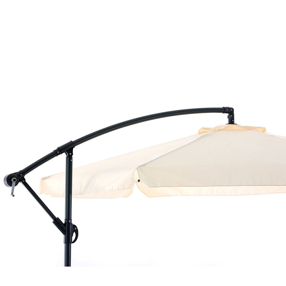 Ombrellone Giardino Decentrato 3x3 Ecru Telo con pendente Palo Alluminio Gazebo 3