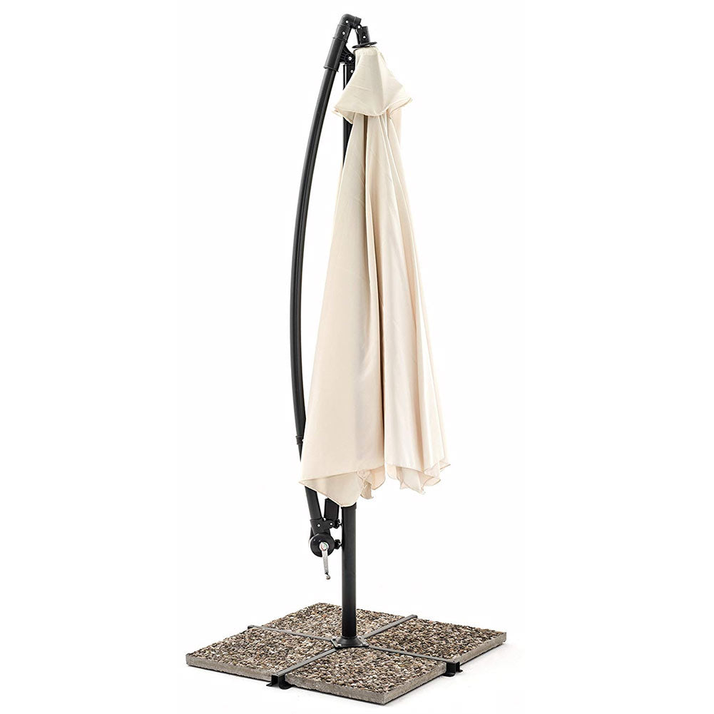 Ombrellone Giardino Decentrato 3x3 Ecru Telo con pendente Palo Alluminio Gazebo 4