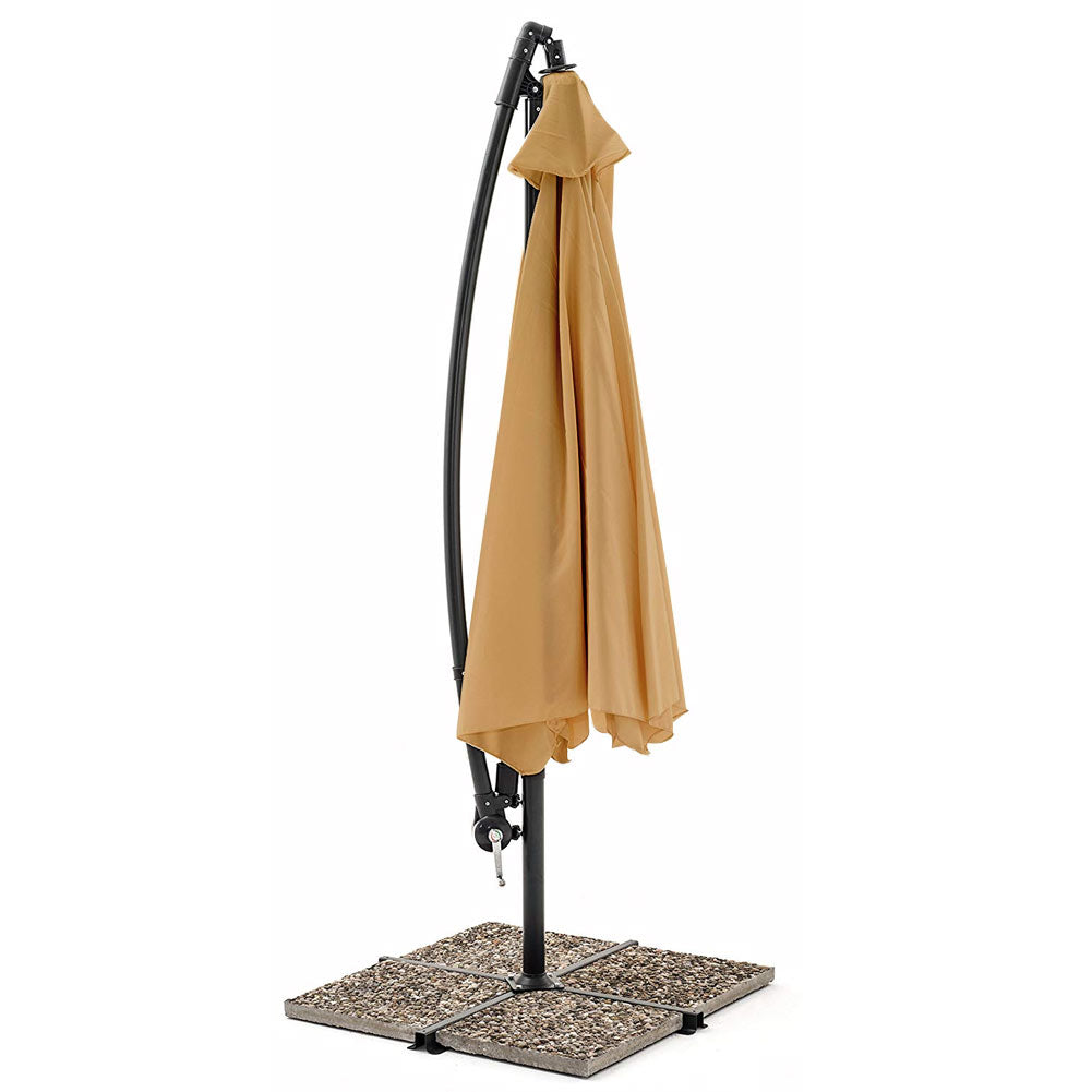 Ombrellone Giardino Decentrato 3x3 Moka Telo con pendente Palo Alluminio Gazebo 4