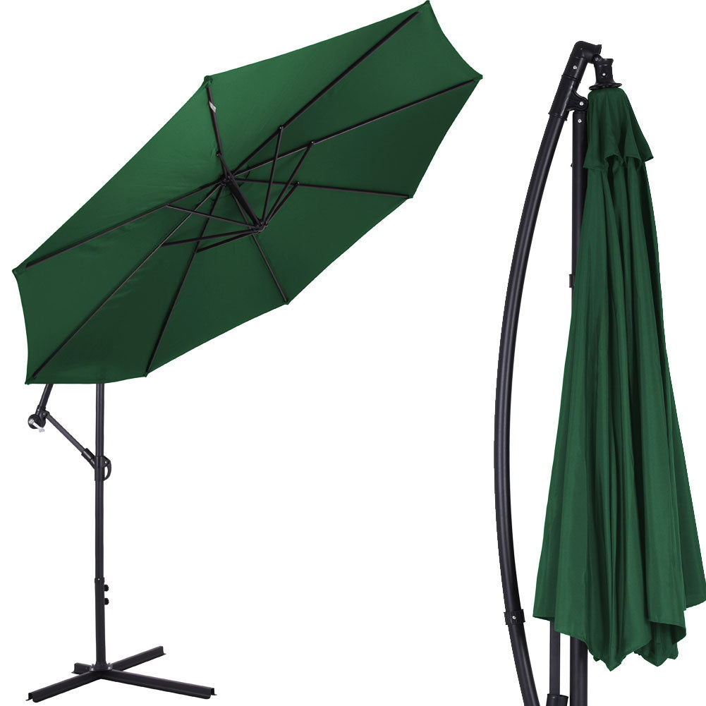 Ombrellone Giardino Decentrato 3x3 Mt Verde Palo Alluminio - Arredo Esterno 4