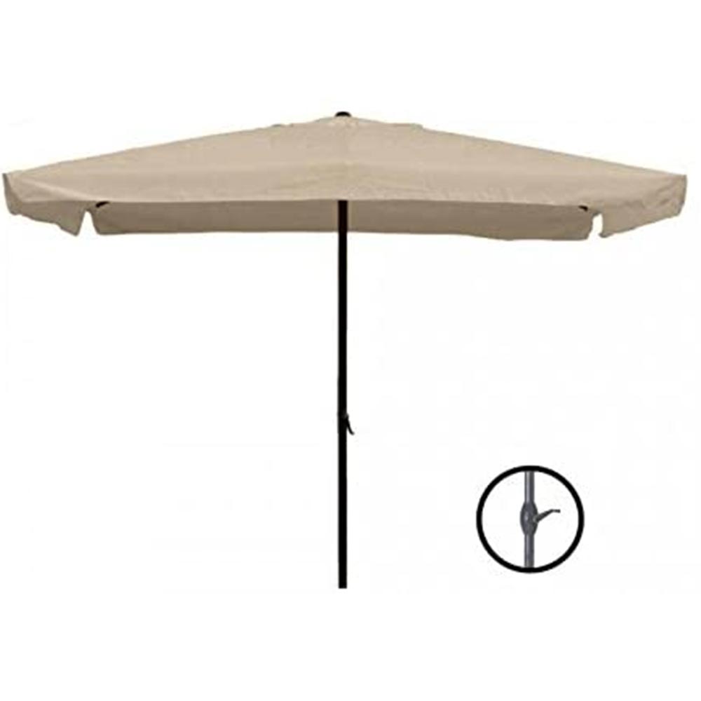 Ombrellone Giardino Palo Centrale 3x2 Tortora Flap Chiusura Carrucola - Arredo Esterno 4