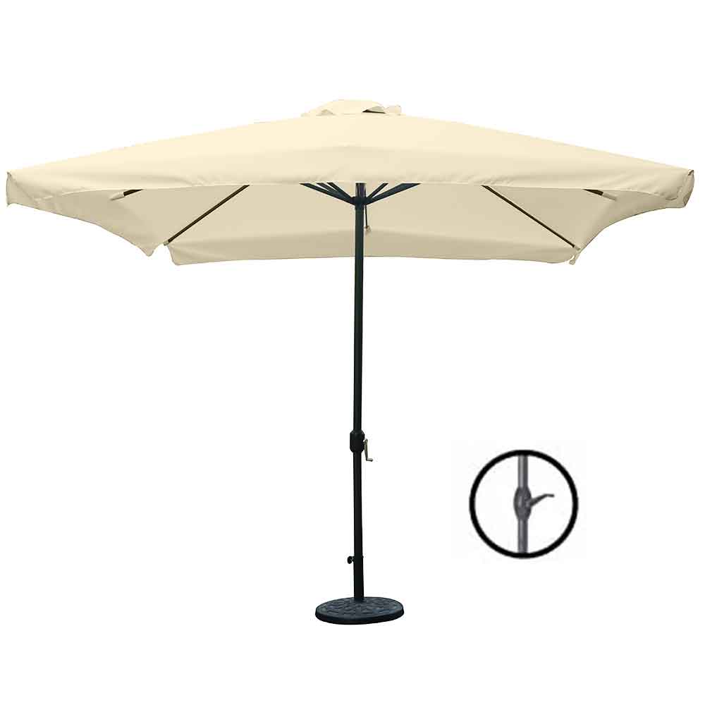 Ombrellone Giardino Palo Centrale 3x3 Beige Telo con pendente Chiusura Carrucola 3