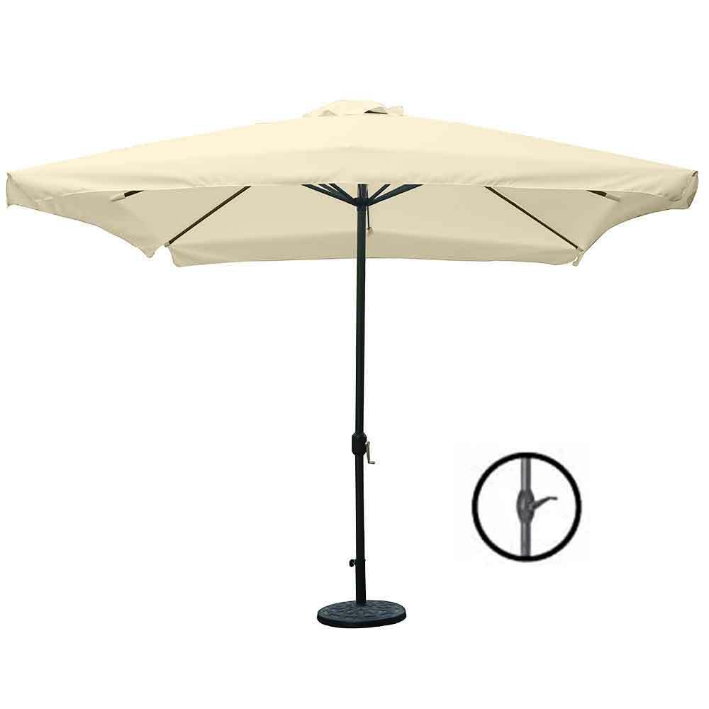 Ombrellone Giardino Palo Centrale 3x3 Beige Telo con pendente Chiusura Carrucola 4