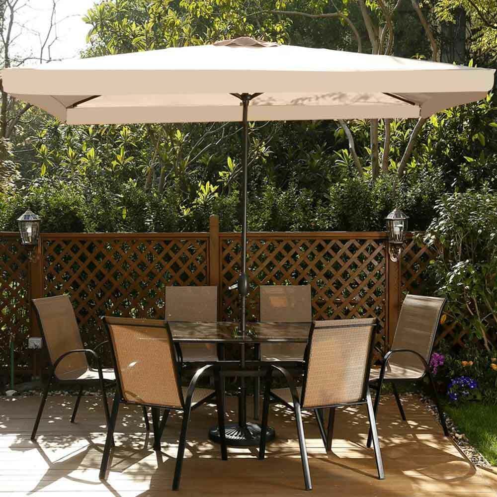 Ombrellone Giardino Tortora Palo Centrale 3x3 Chiusura Carrucola - Arredo Esterno