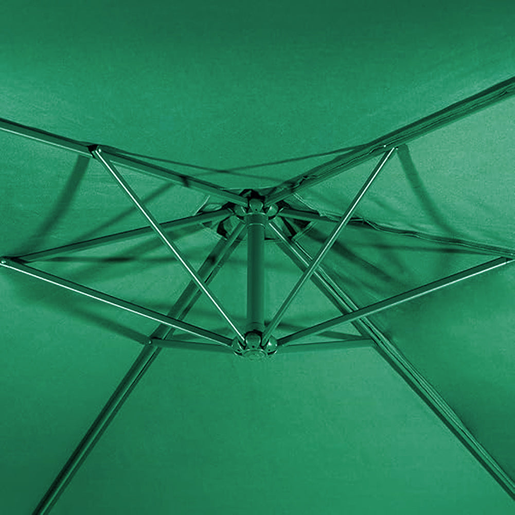 Ombrellone Giardino Verde Decentrato 3x3 Metri - Arredo Esterno